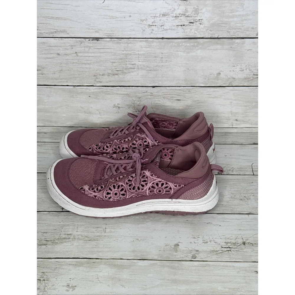 Jambu Sunny Women's Sneaker 8W Pink Mauve Floral Lace Up Shoes J4SNN53W Wide